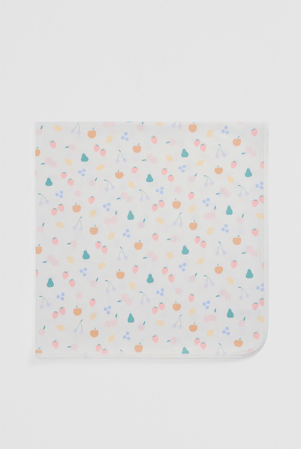 Organically Grown Cotton Fruit Print Blanket