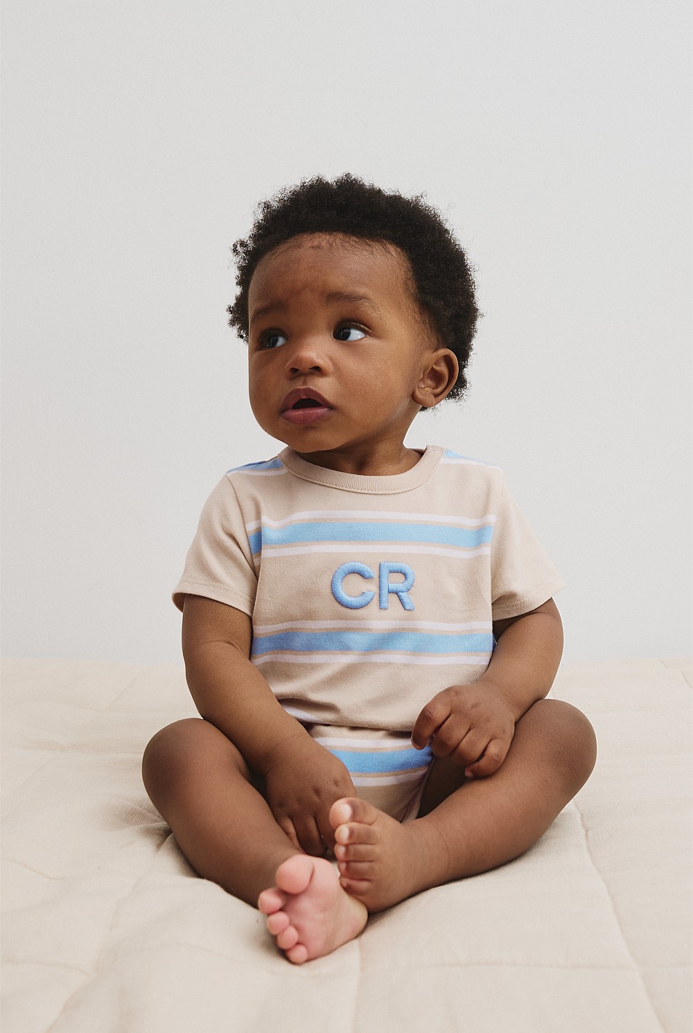 Organically Grown Cotton Logo Stripe Bodysuit