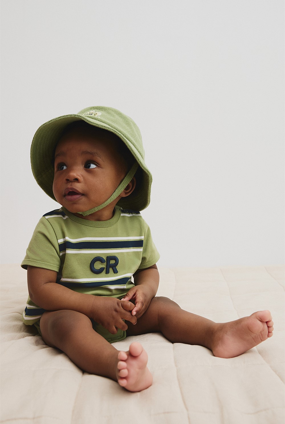 Organically Grown Cotton Logo Stripe Bodysuit