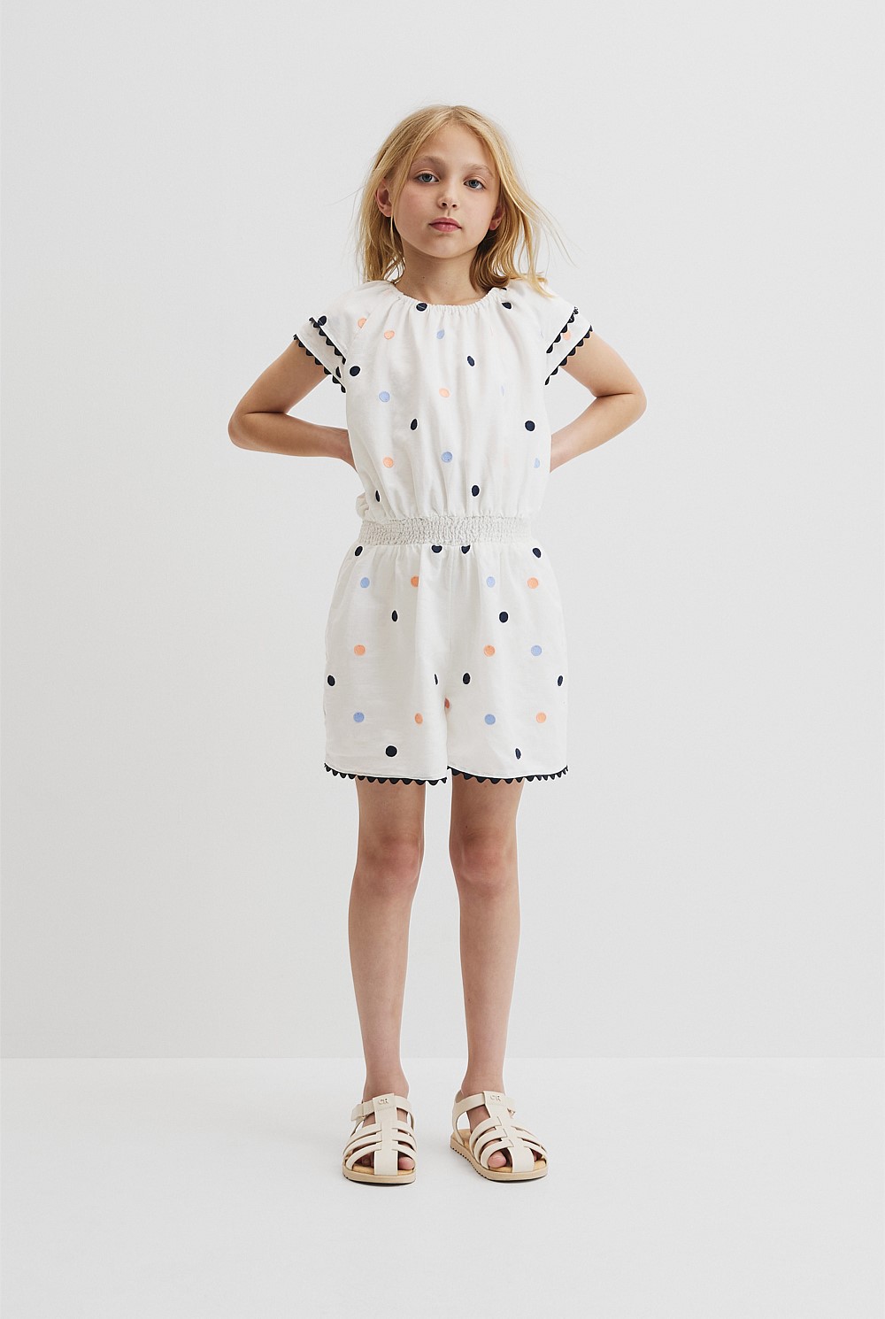 Embroidered Spot Playsuit