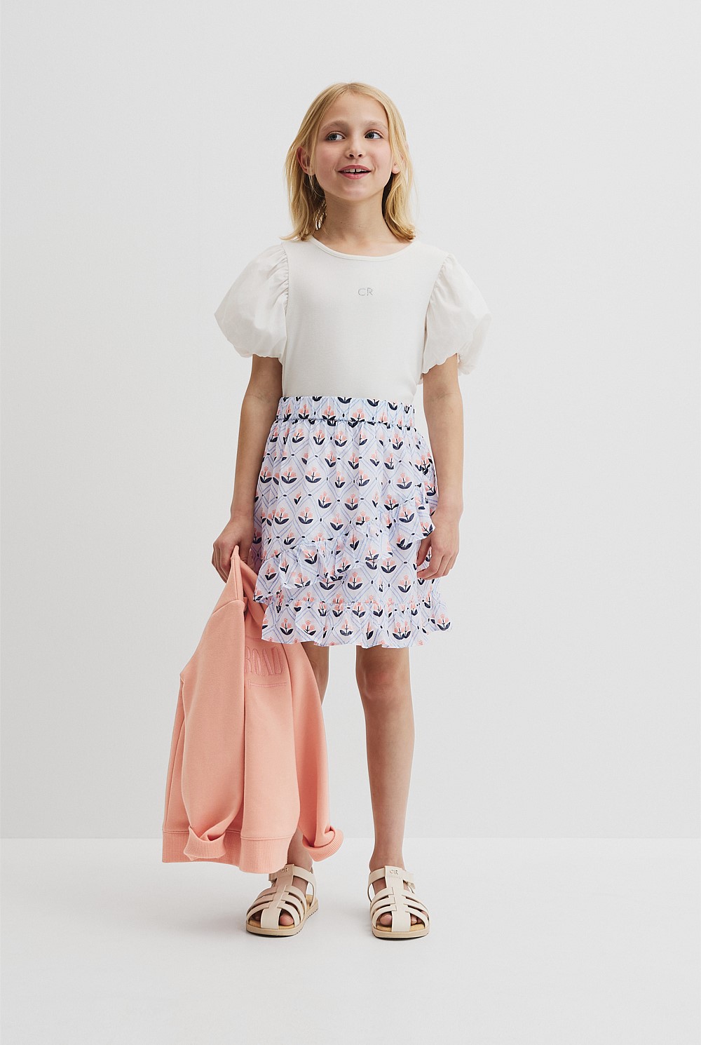 Ruffle Print Skirt