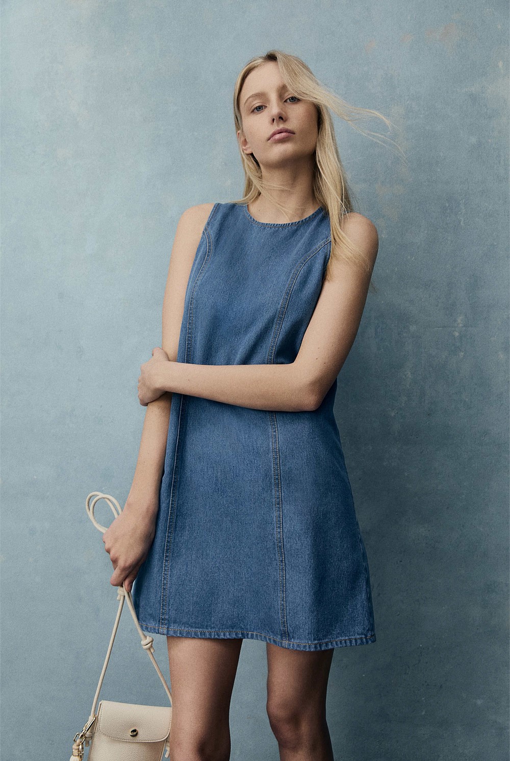 Teen Denim Shift Mini Dress