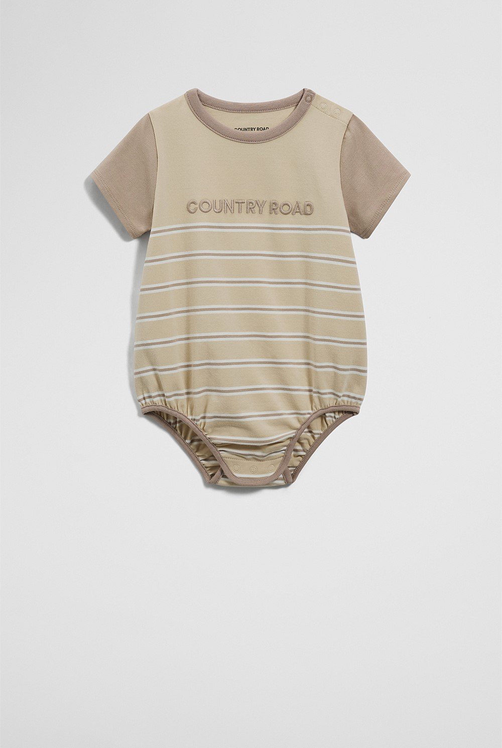 Organically Grown Cotton Stripe Logo T-Shirt Bodysuit