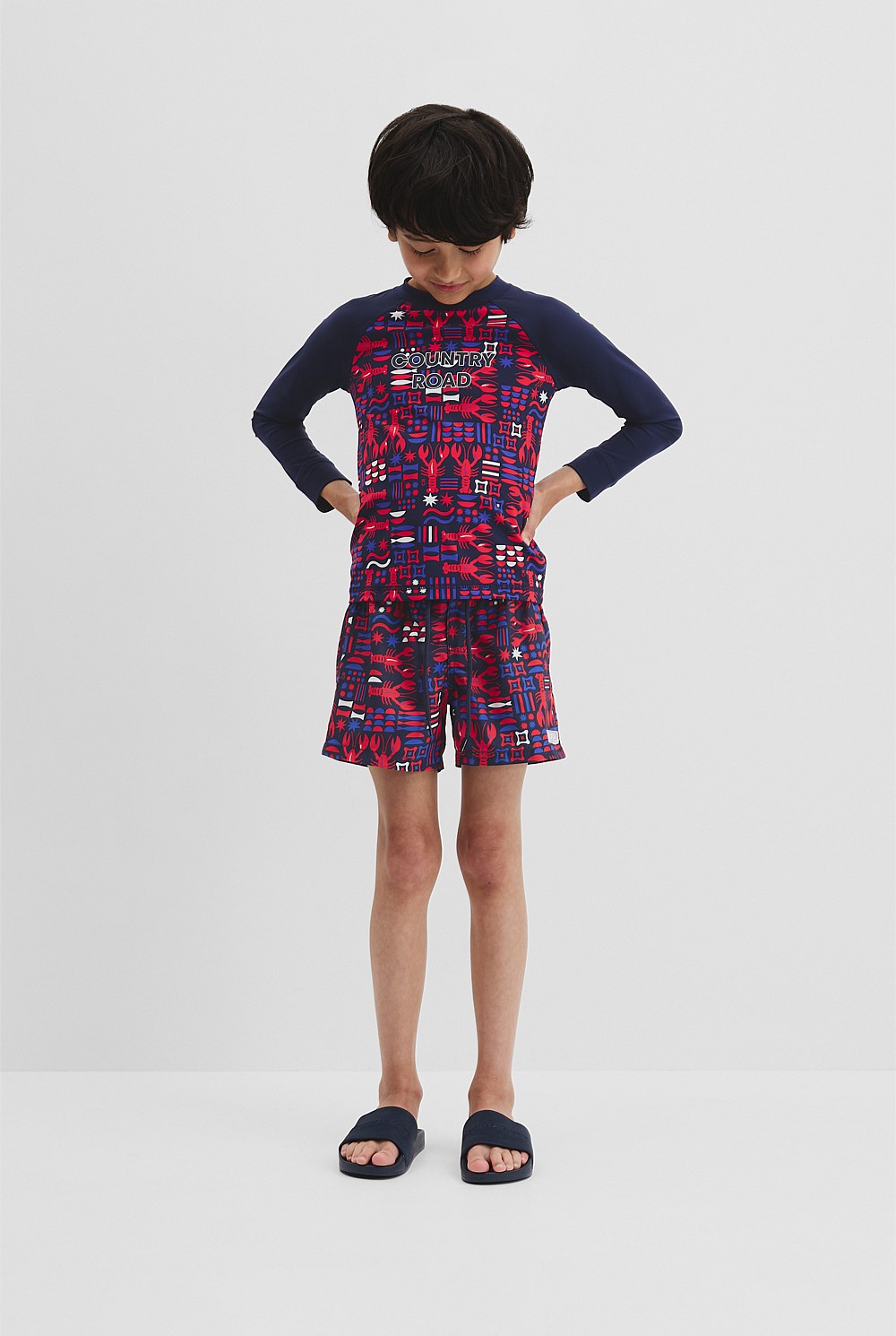 Lobster Geometric Rash Vest