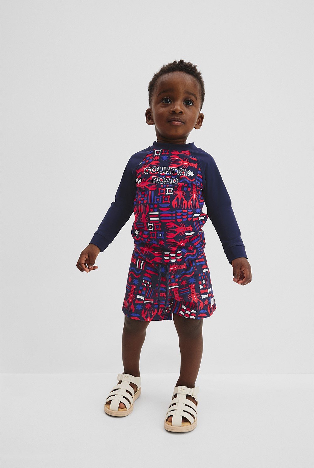 Lobster Geometric Rash Vest