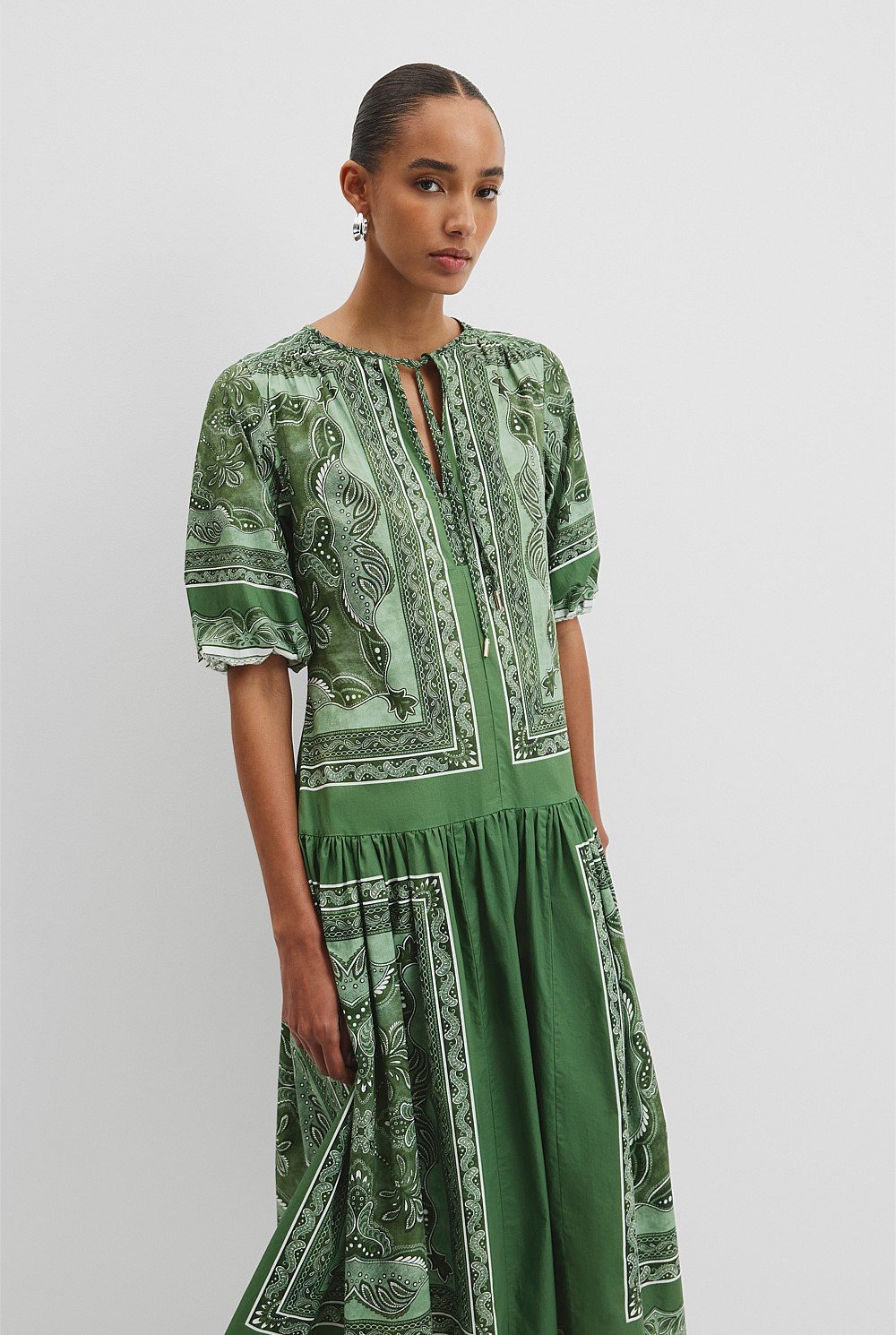 Scarf Print Maxi Dress