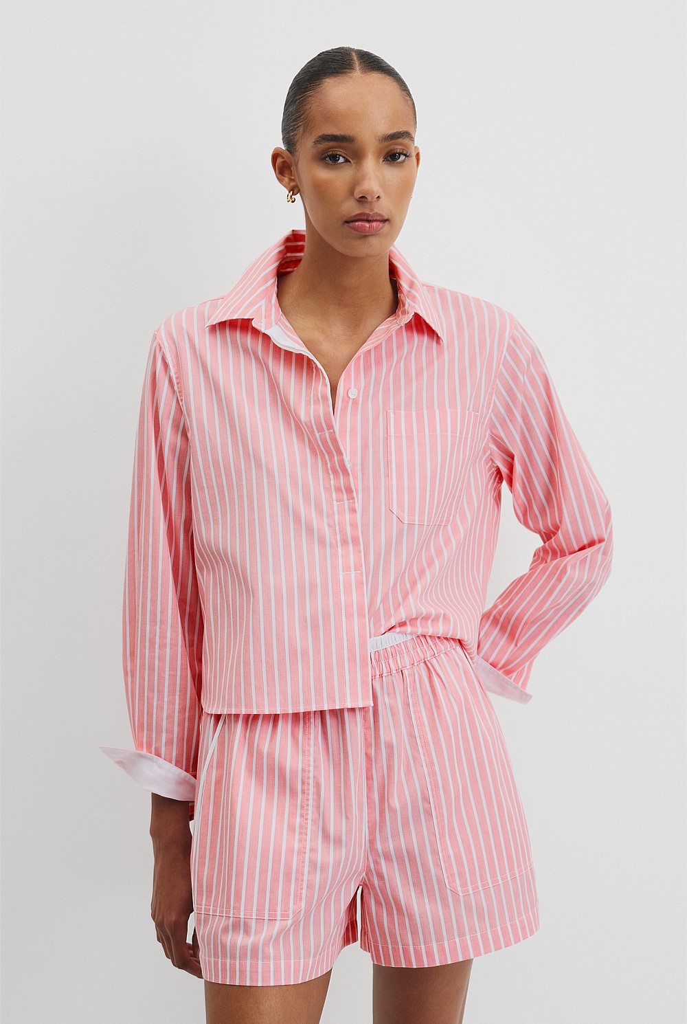 Crop Stripe Shirt