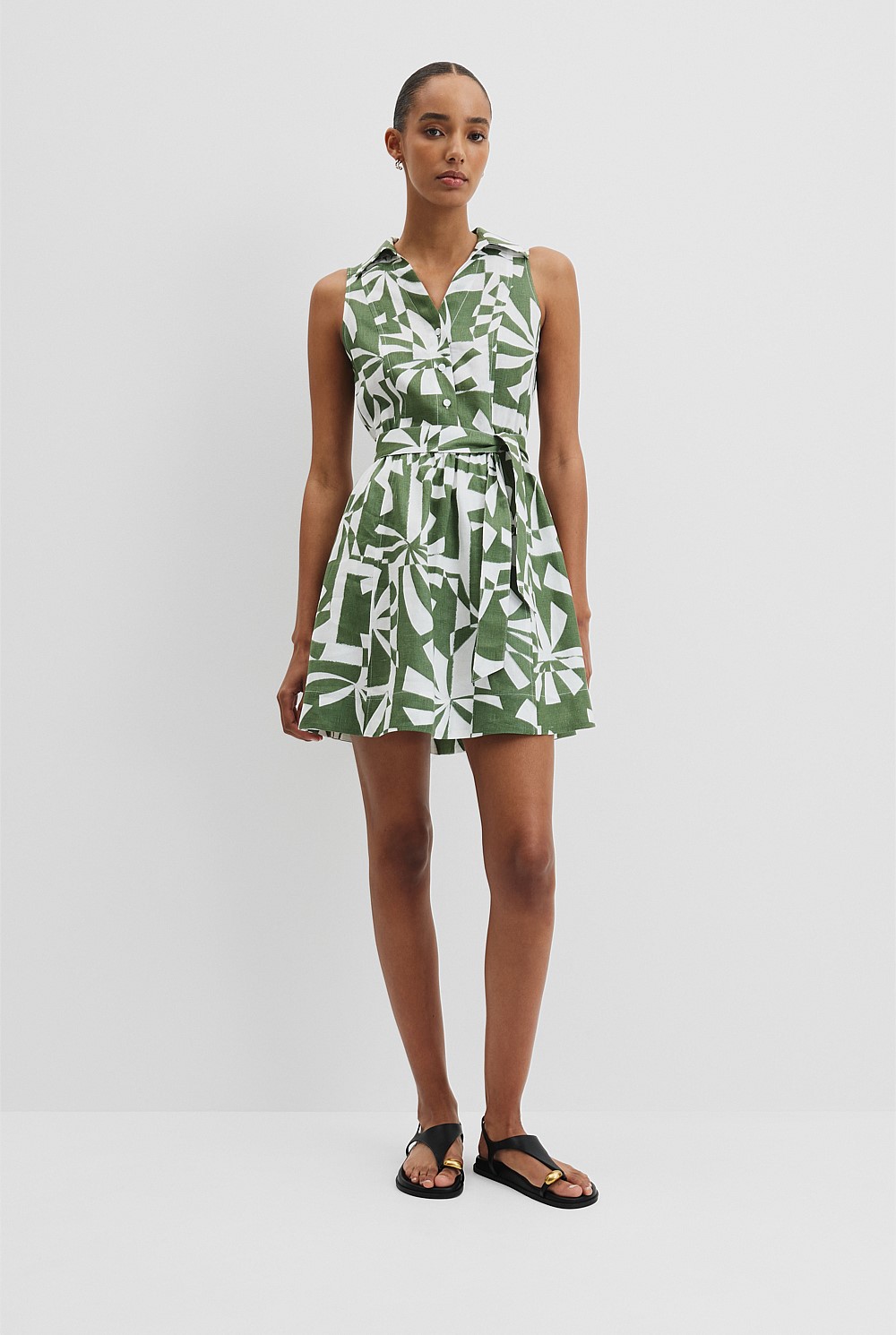 Print Linen Sundress