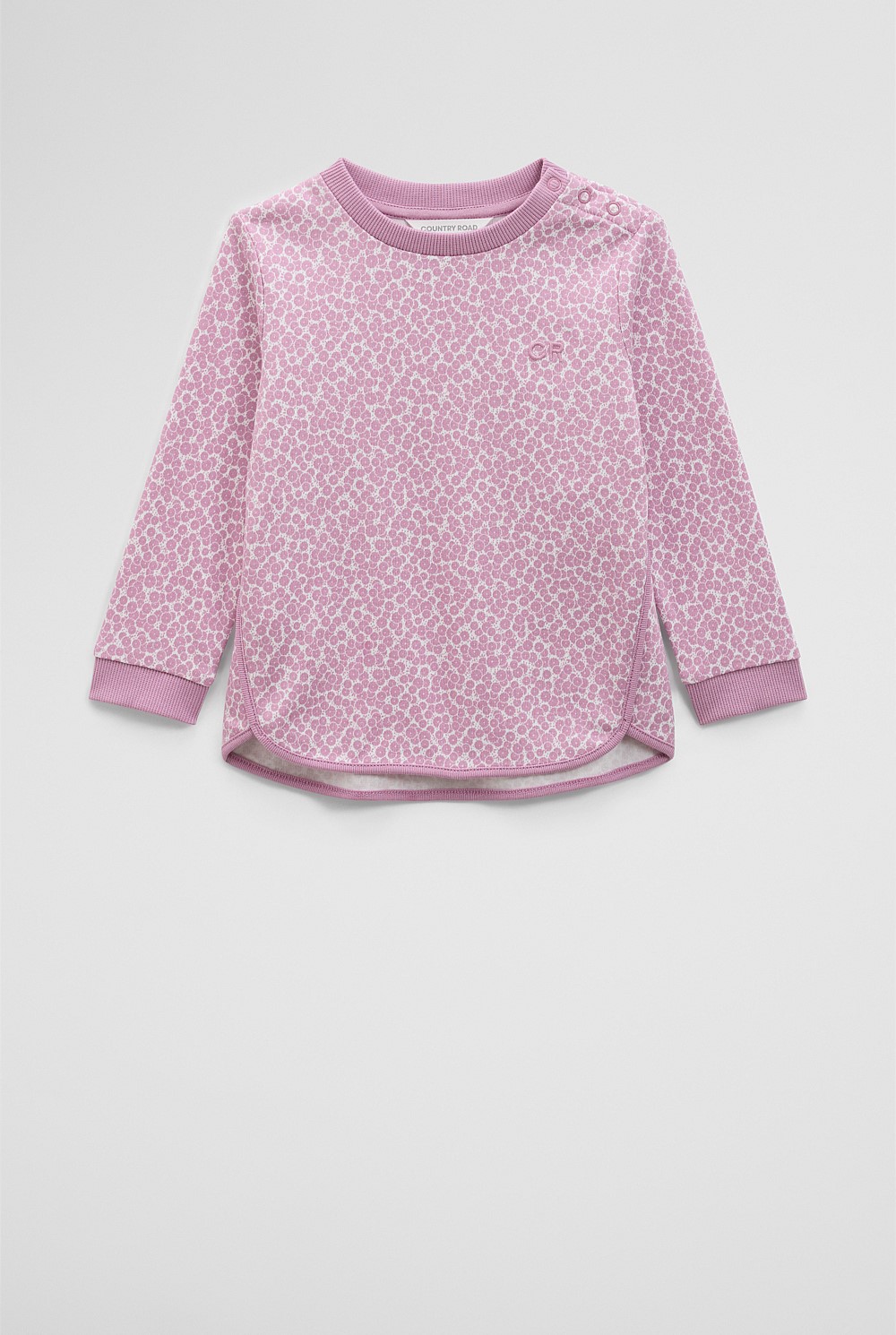 Organically Grown Cotton Long Sleeve Sequin Logo T-Shirt