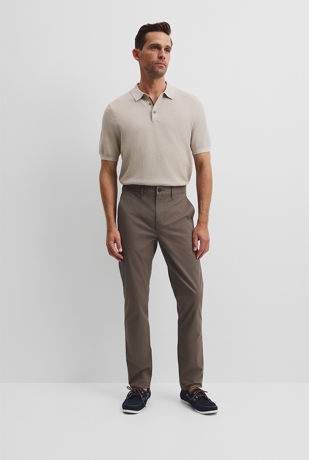 Short Sleeve Good Earth Cotton Pique Knit Polo