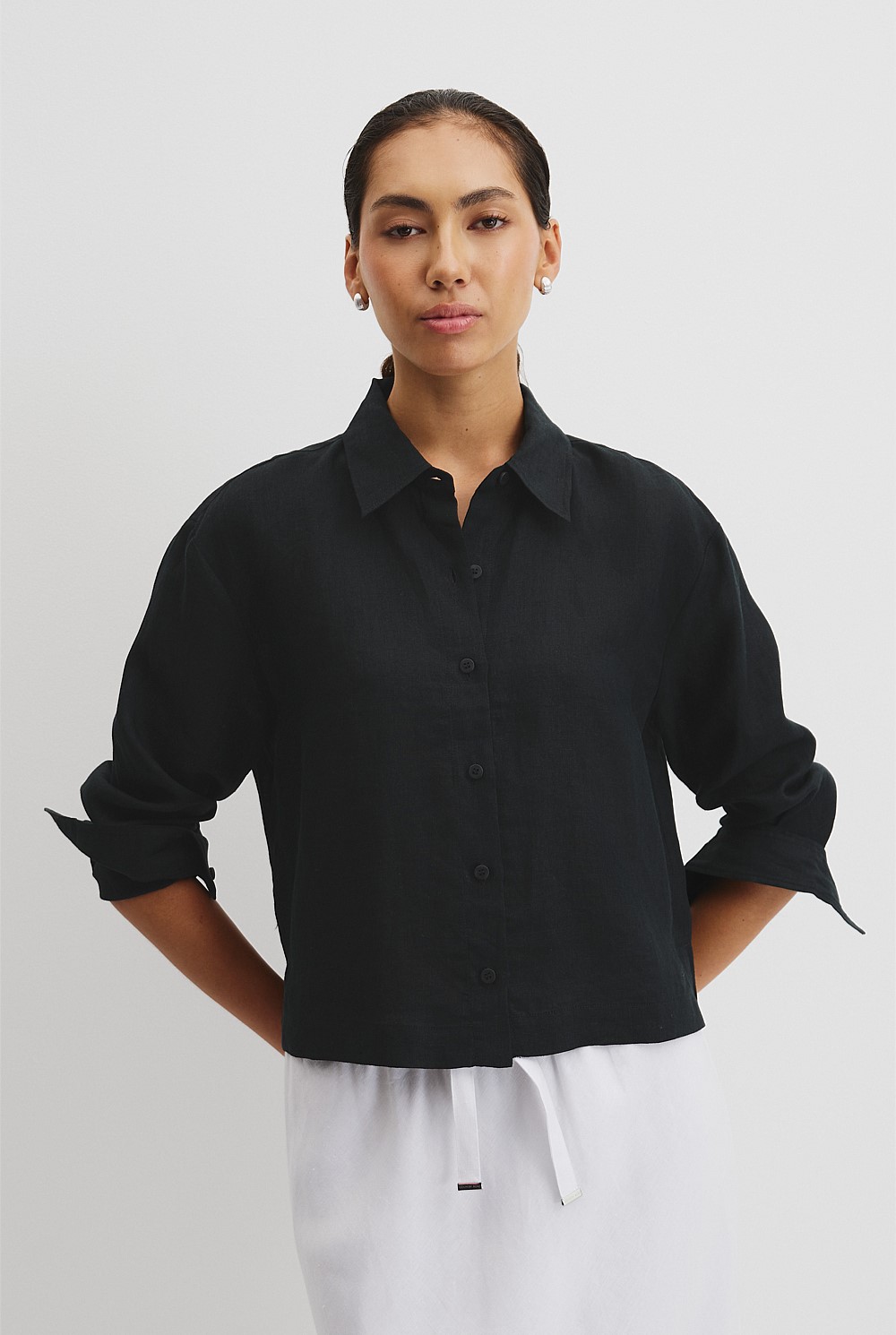 Crop Linen Shirt
