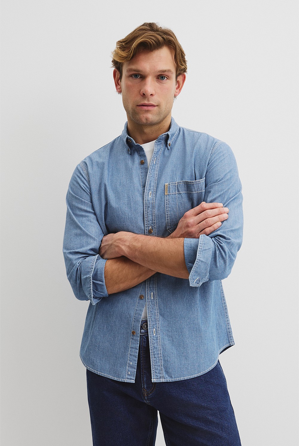 Regular Fit Workwear Chambray Shirt