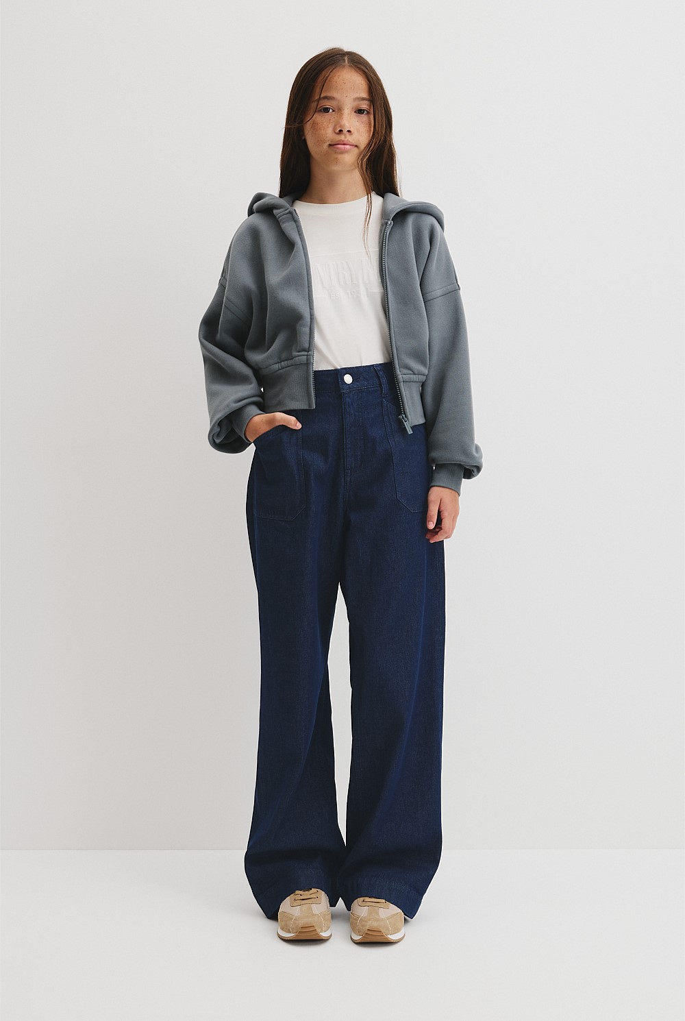 Teen Australian Cotton Cropped Zip Through Jacket`