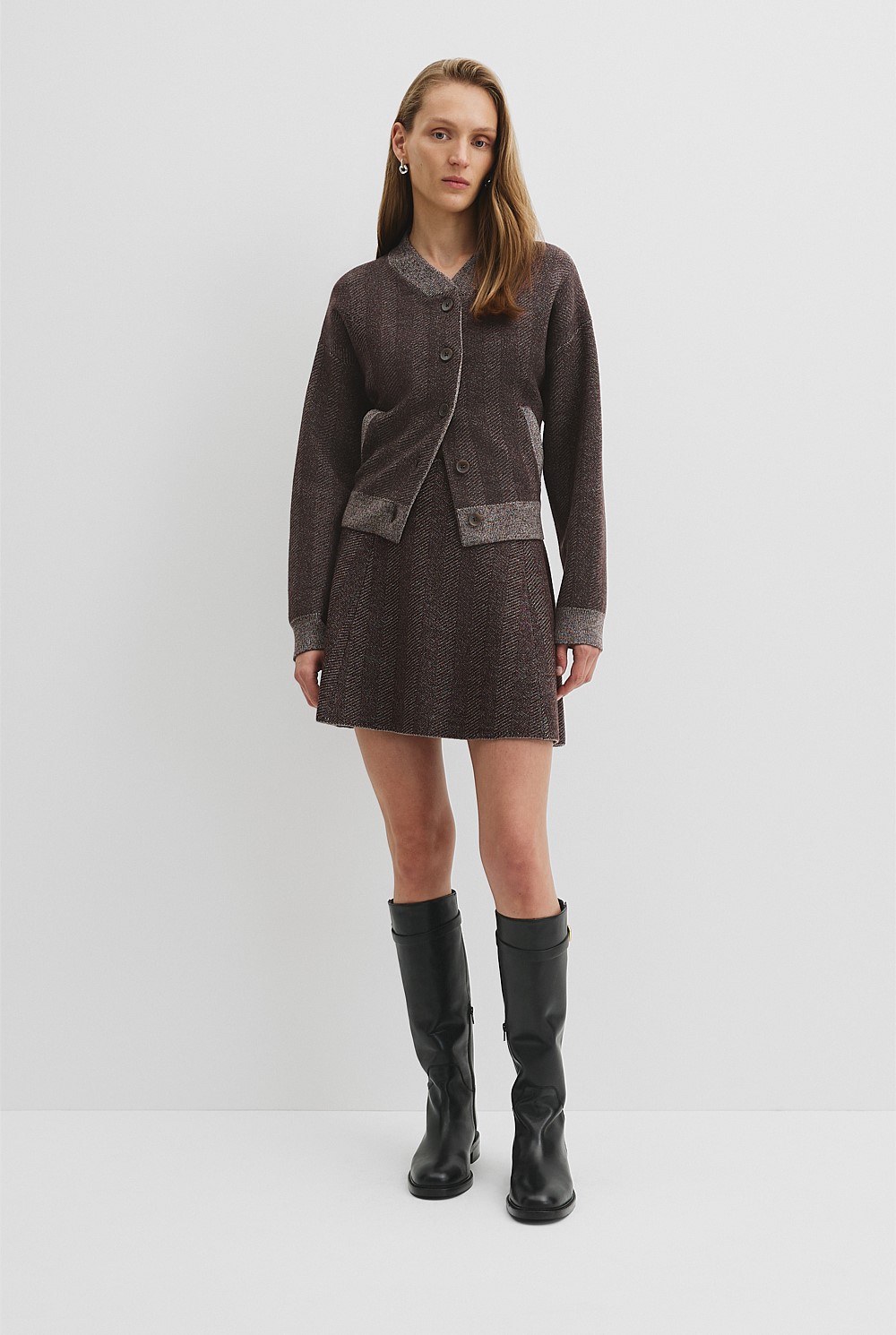 Herringbone Knit Skirt