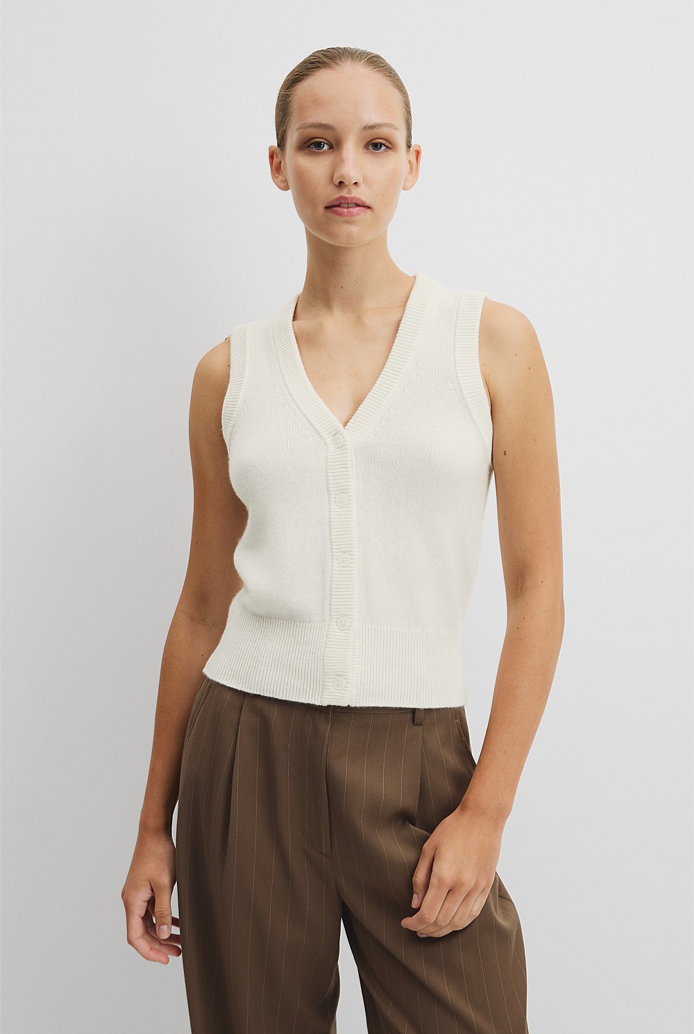 Cotton Cash Knit Vest