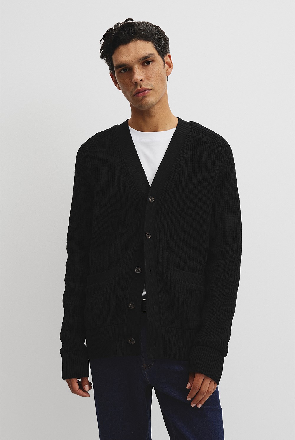 Cotton Rib Cardigan
