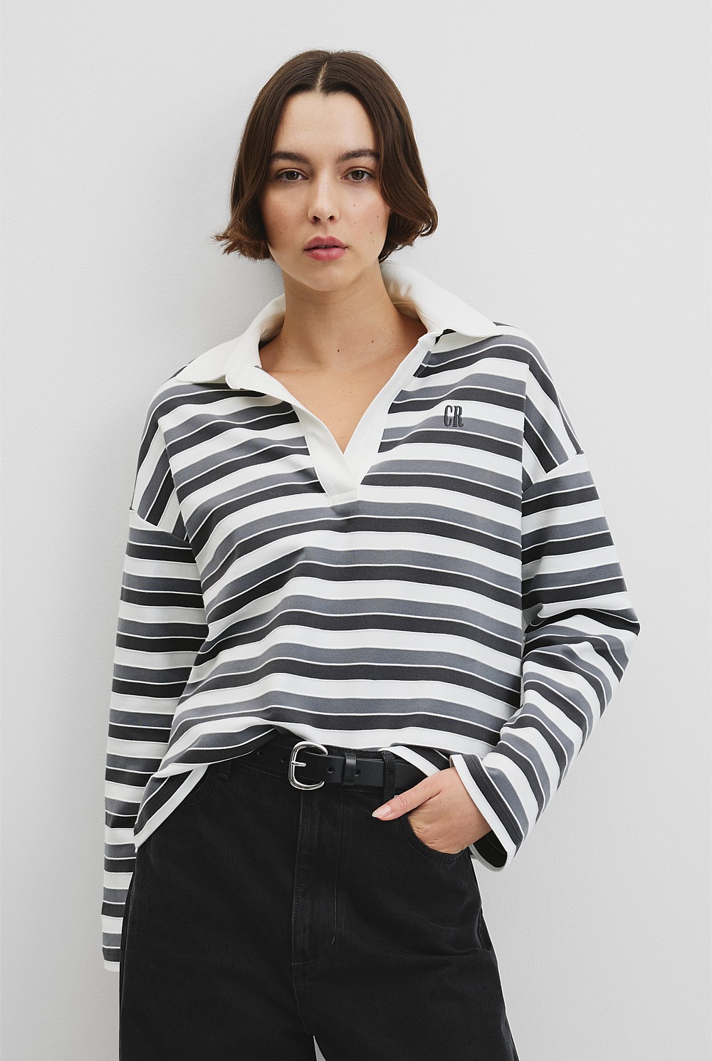 Australian Grown Cotton Stripe Texture Rugby Sweat