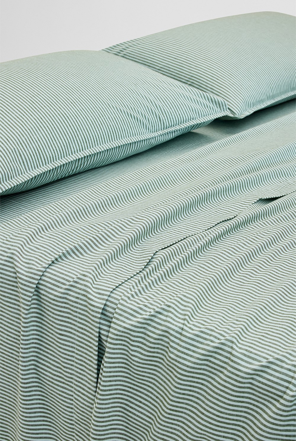 Brae Australian Cotton Stripe Queen Flat Sheet