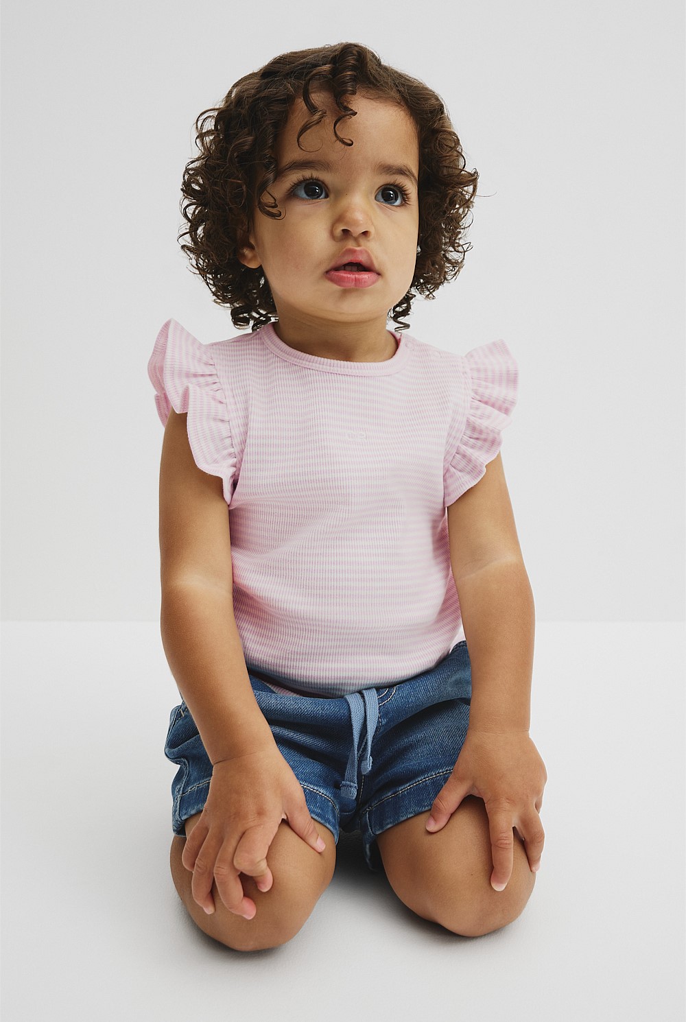 Australian Cotton Blend Short Sleeve Stripe Rib T-Shirt