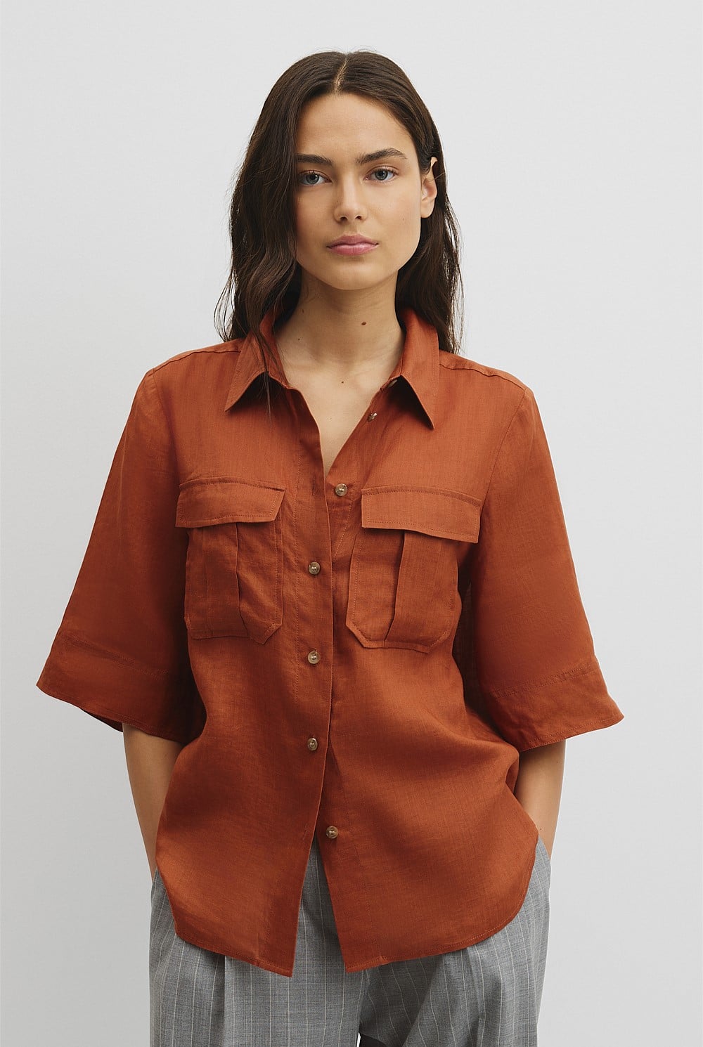 Ramie Utility Blouse