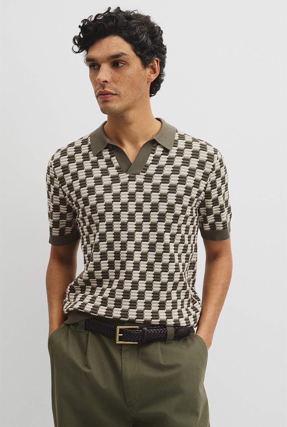 Australian Cotton Silk Jacquard Trophy Polo