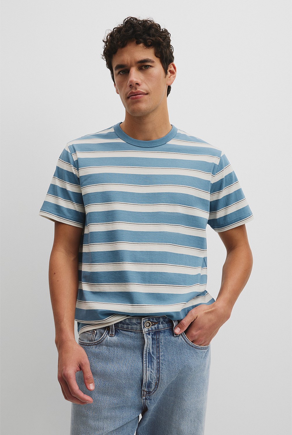 Australian Cotton Stripe Workwear T-Shirt