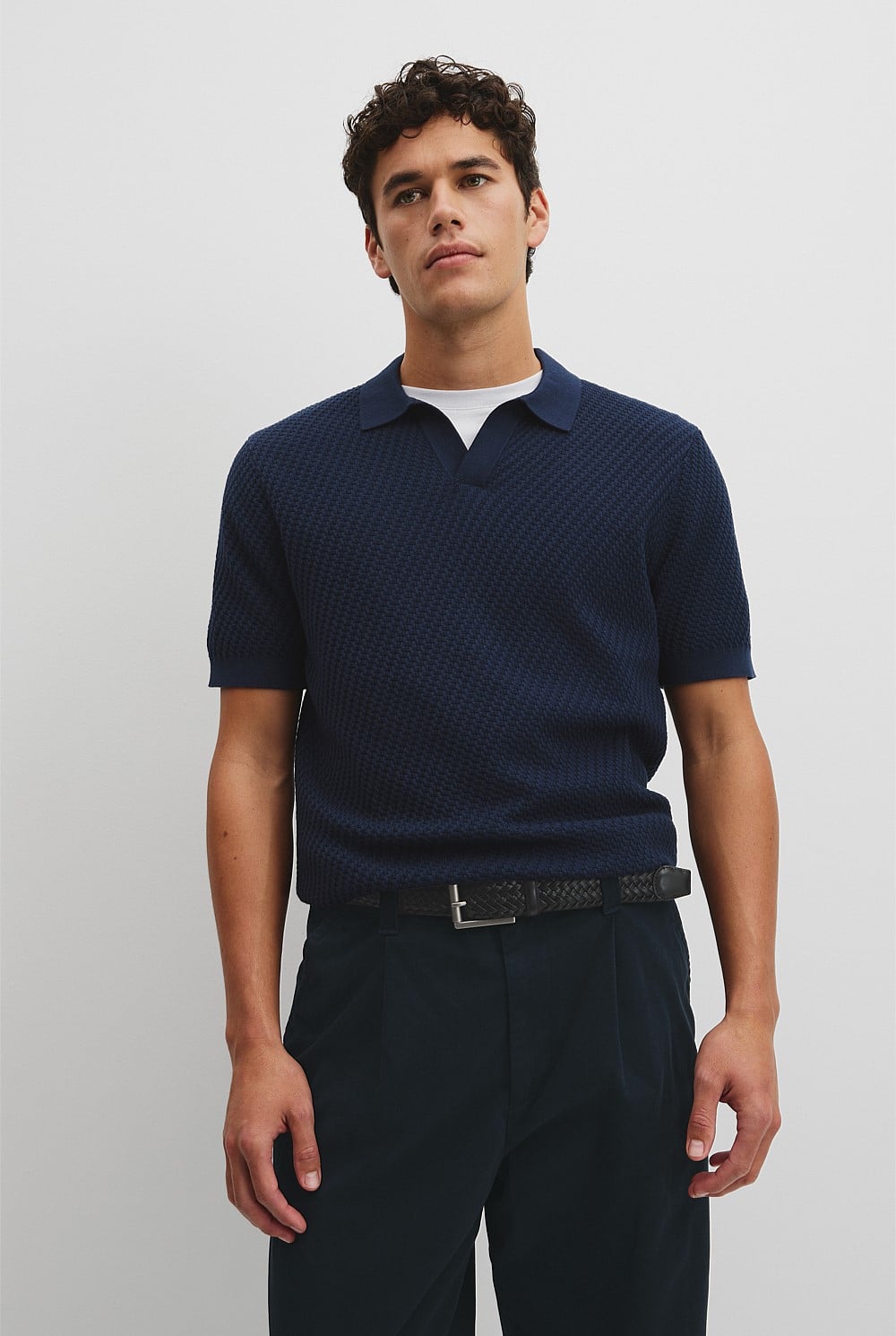 Australian Cotton Basket Knit Polo