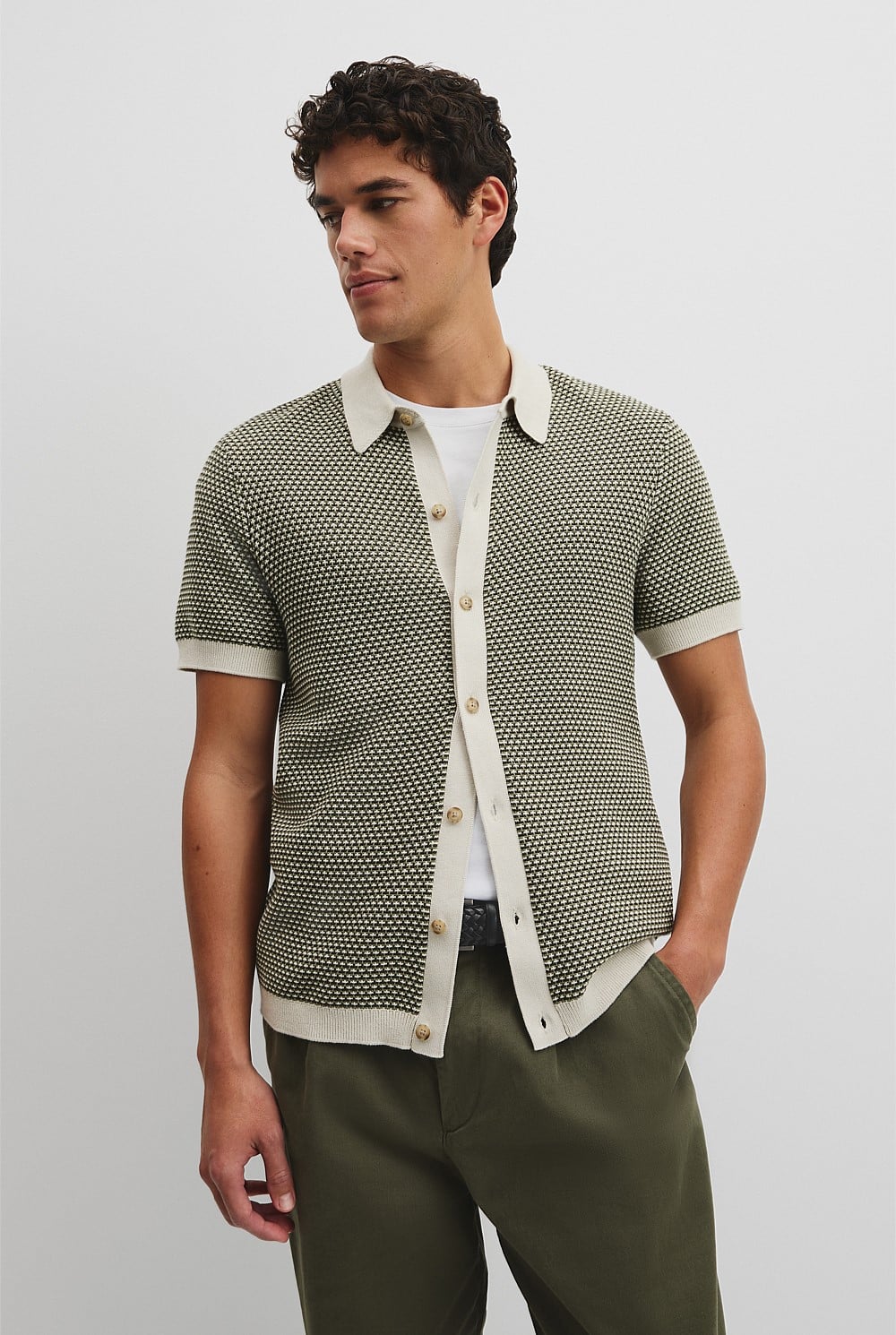 Australian Cotton Jacquard Knit Shirt