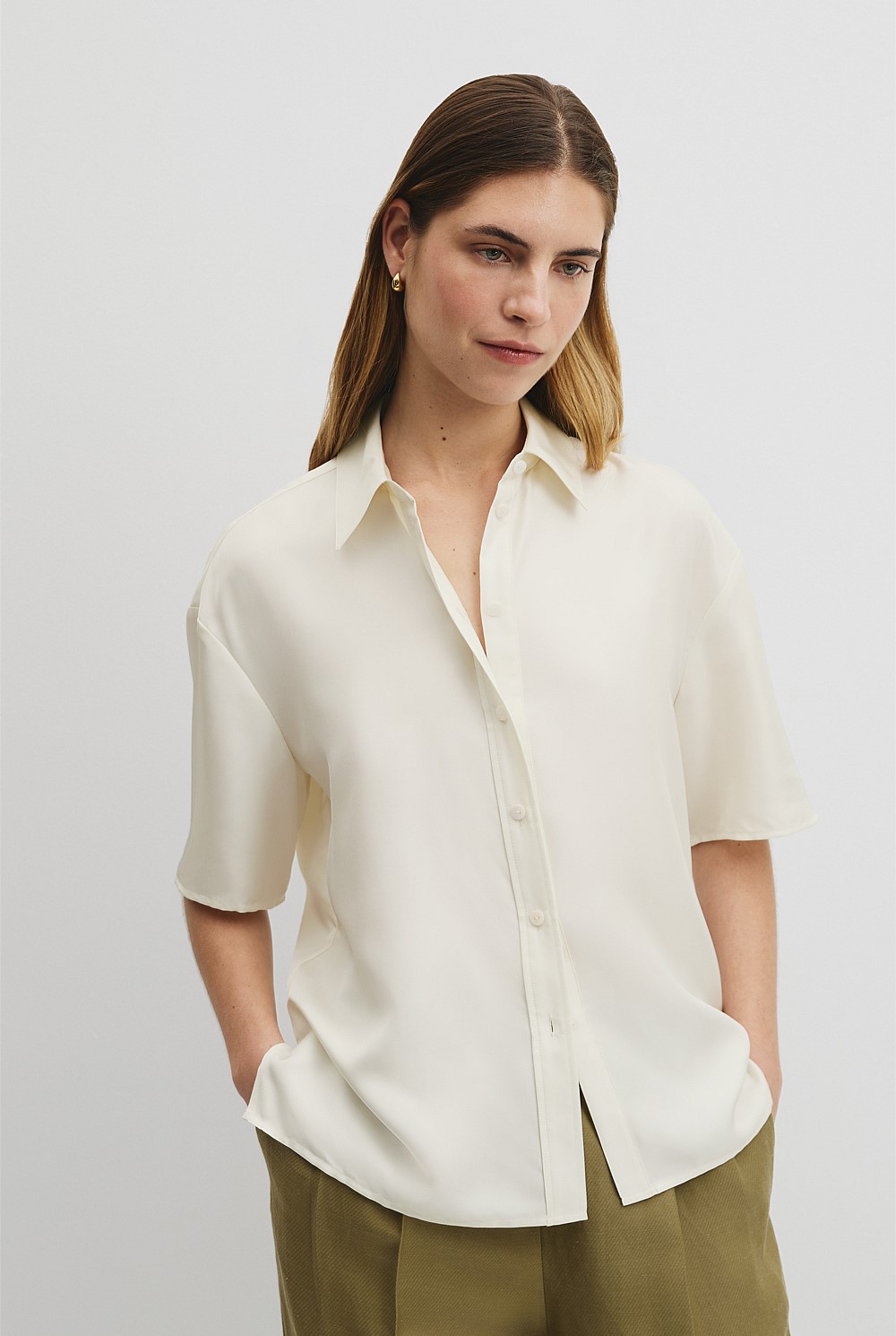 Short Sleeve Silk Shirt
