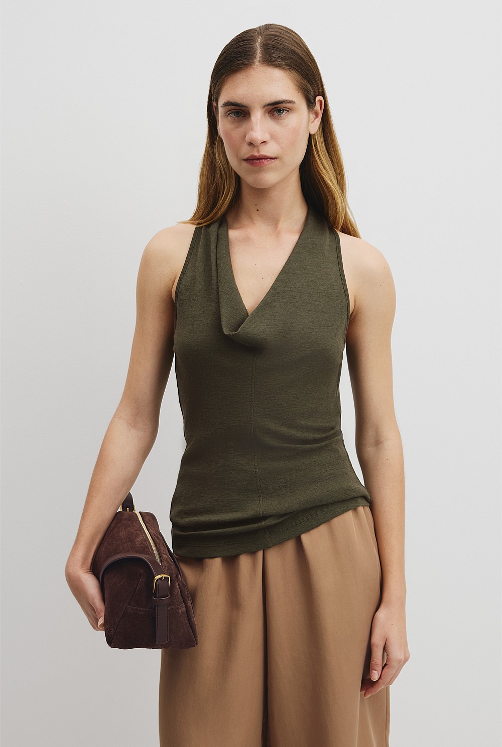 V-Neck Neck Drape Top
