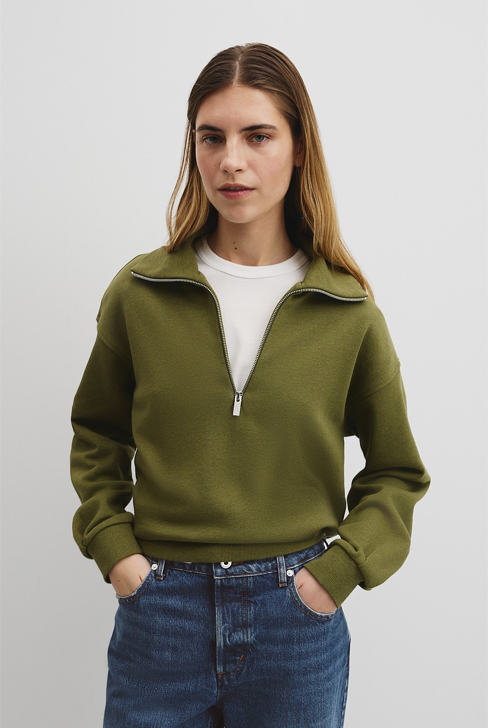 Australian Cotton Funnel Neck Sweat