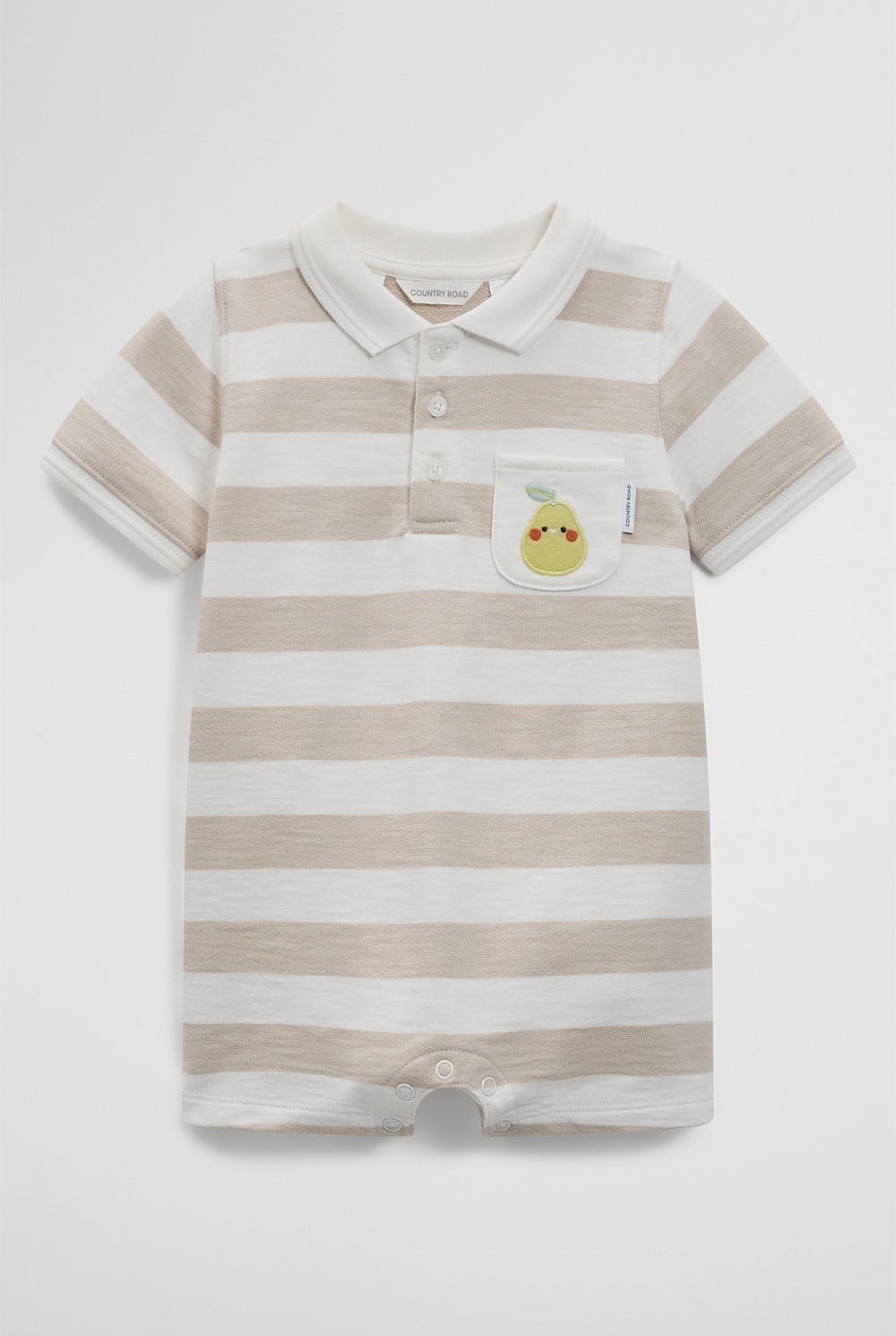 Organically Grown Cotton Textured Polo Romper