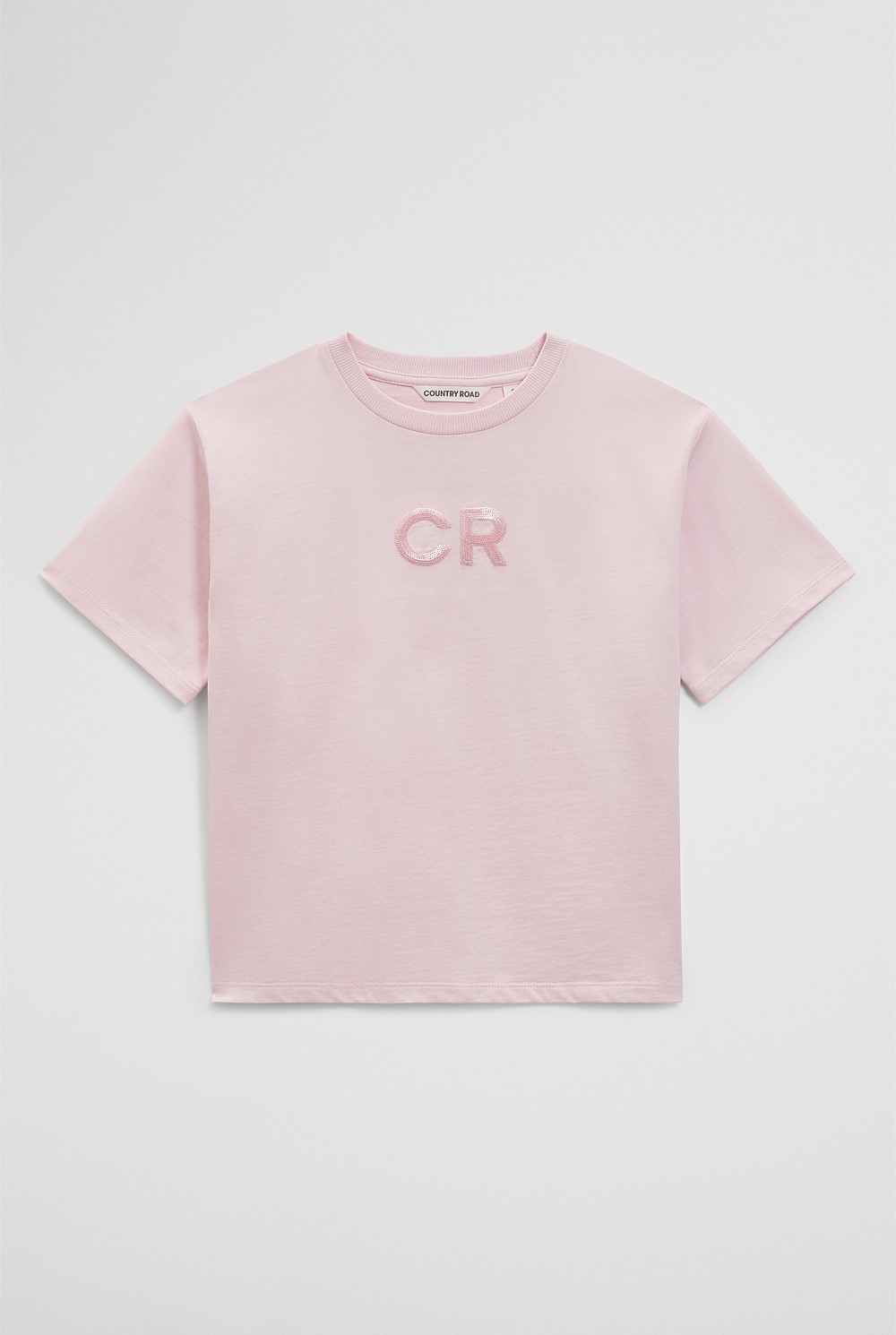 Australian Cotton Short Sleeve Sequin Logo T-Shirt