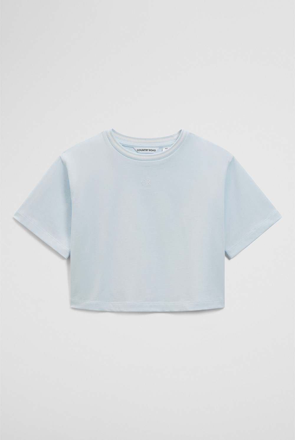 Australian Cotton Short Sleeve Crop Boxy T-Shirt