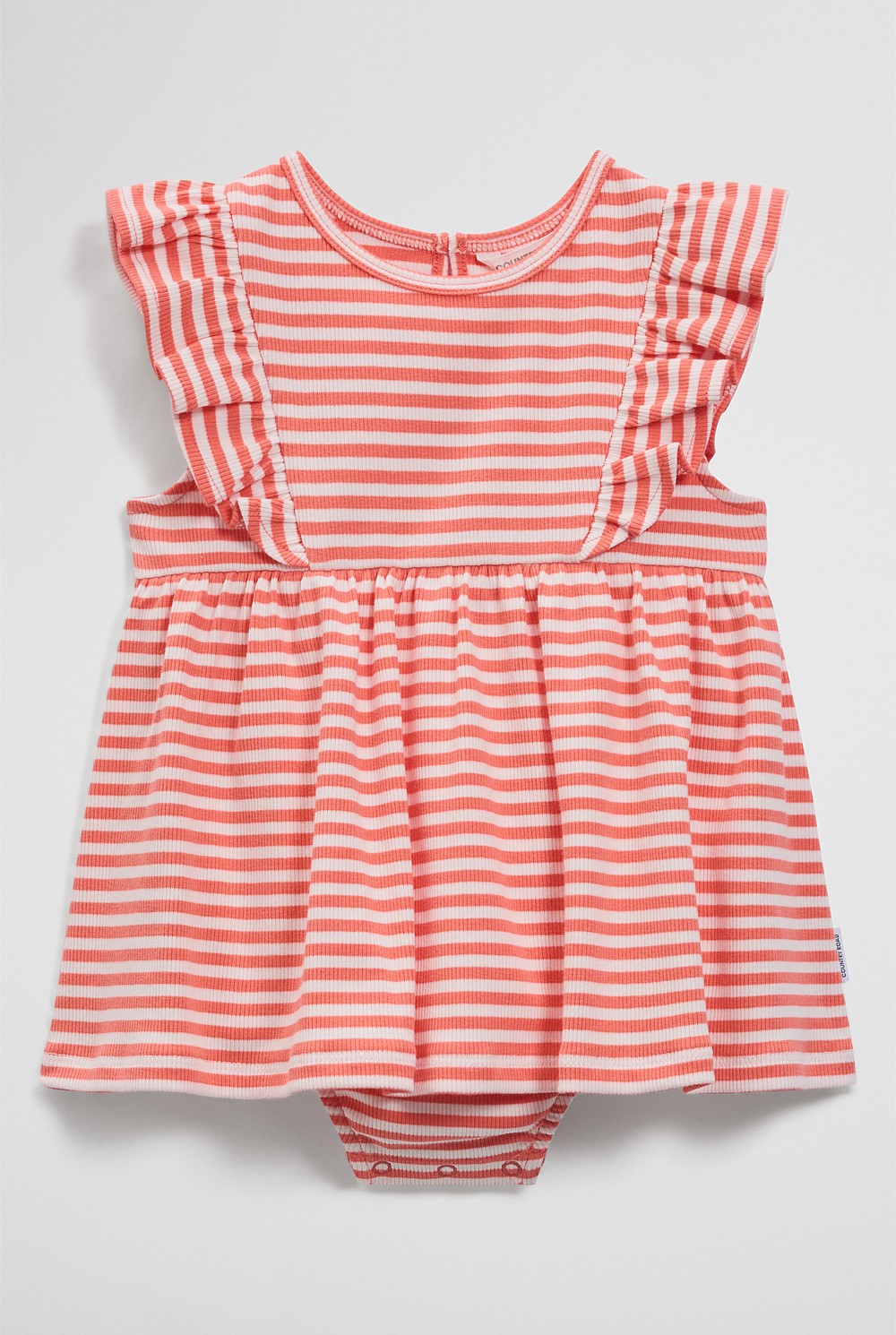 Australian Cotton Blend Sleeveless Rib Romper Dress