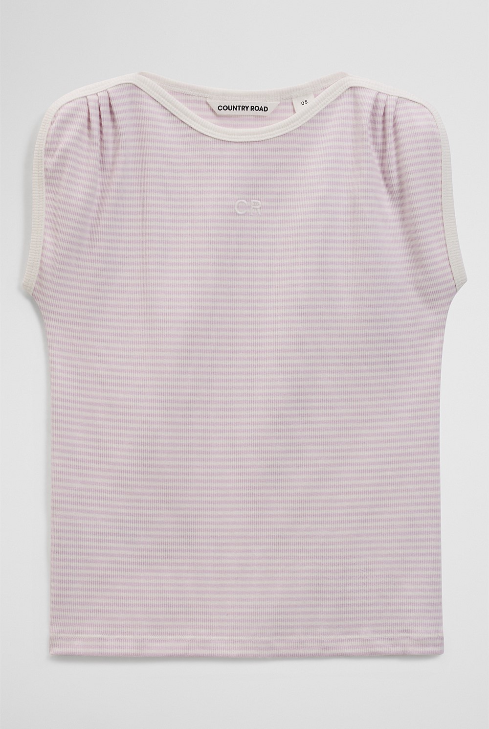 Australian Cotton Short Sleeve Stripe Rib T-Shirt