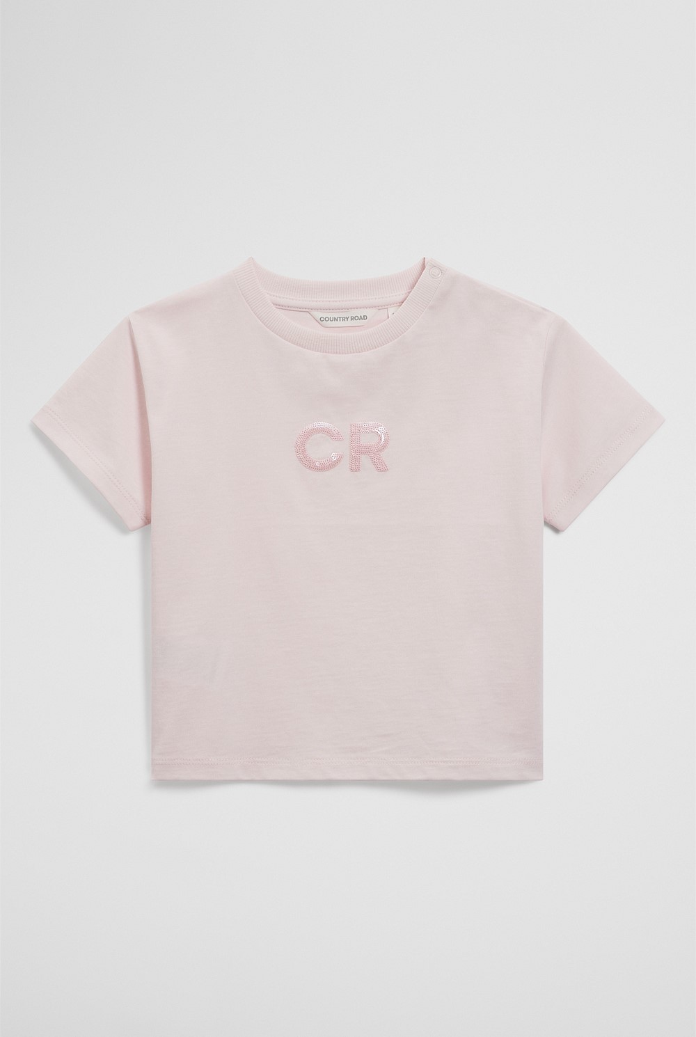 Australian Cotton Short Sleeve Sequin Logo T-Shirt