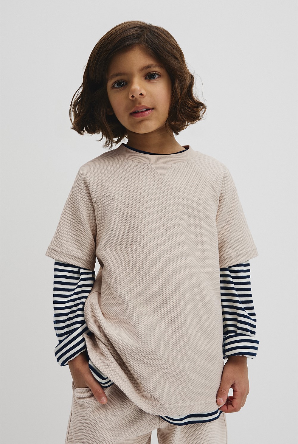 Organically Grown Cotton Relaxed Waffle Short Sleeve T-Shirt