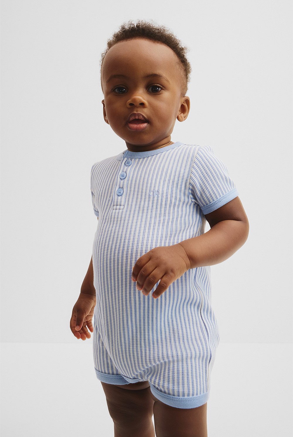 Short Sleeve Waffle Romper