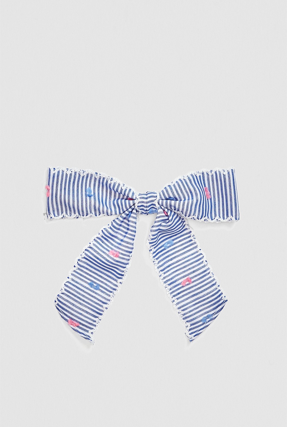 Fluffy Dot Bow Clip