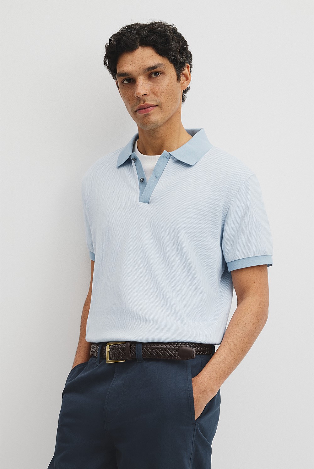 Short Sleeve Jacquard Polo