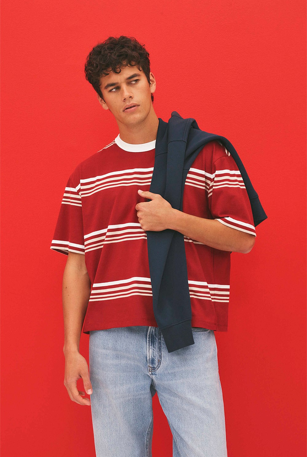 Short Sleeve Boxy Stripe T-Shirt