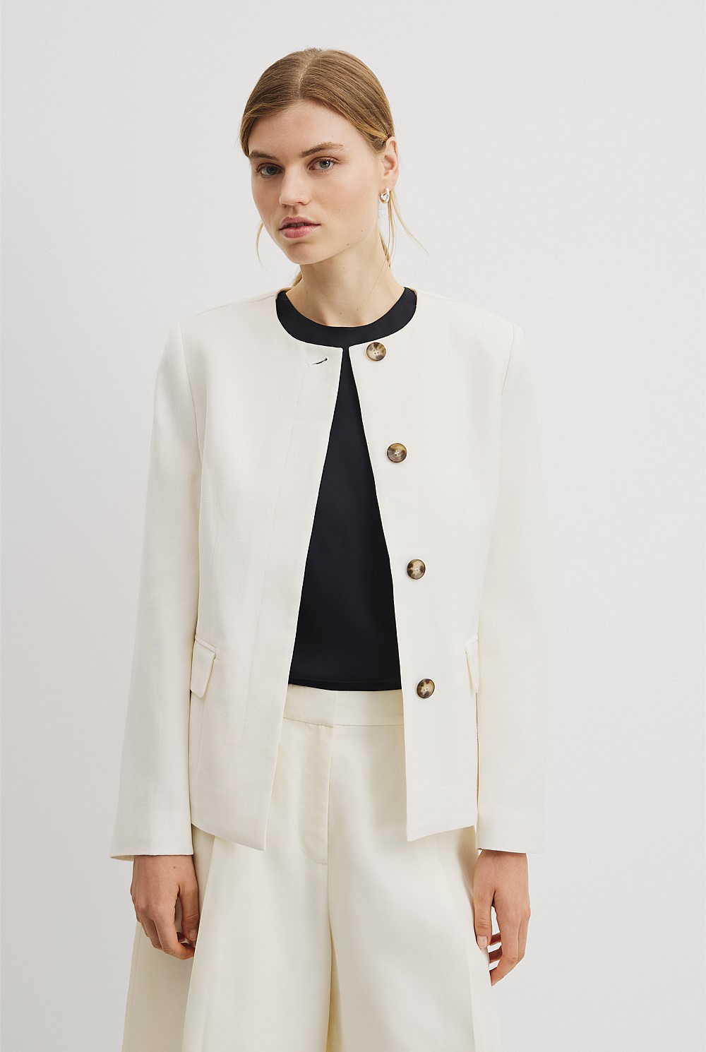 Collarless Jacket