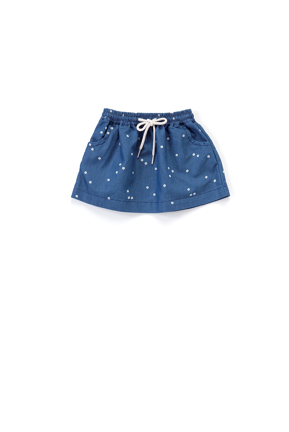 Printed Denim Skirt