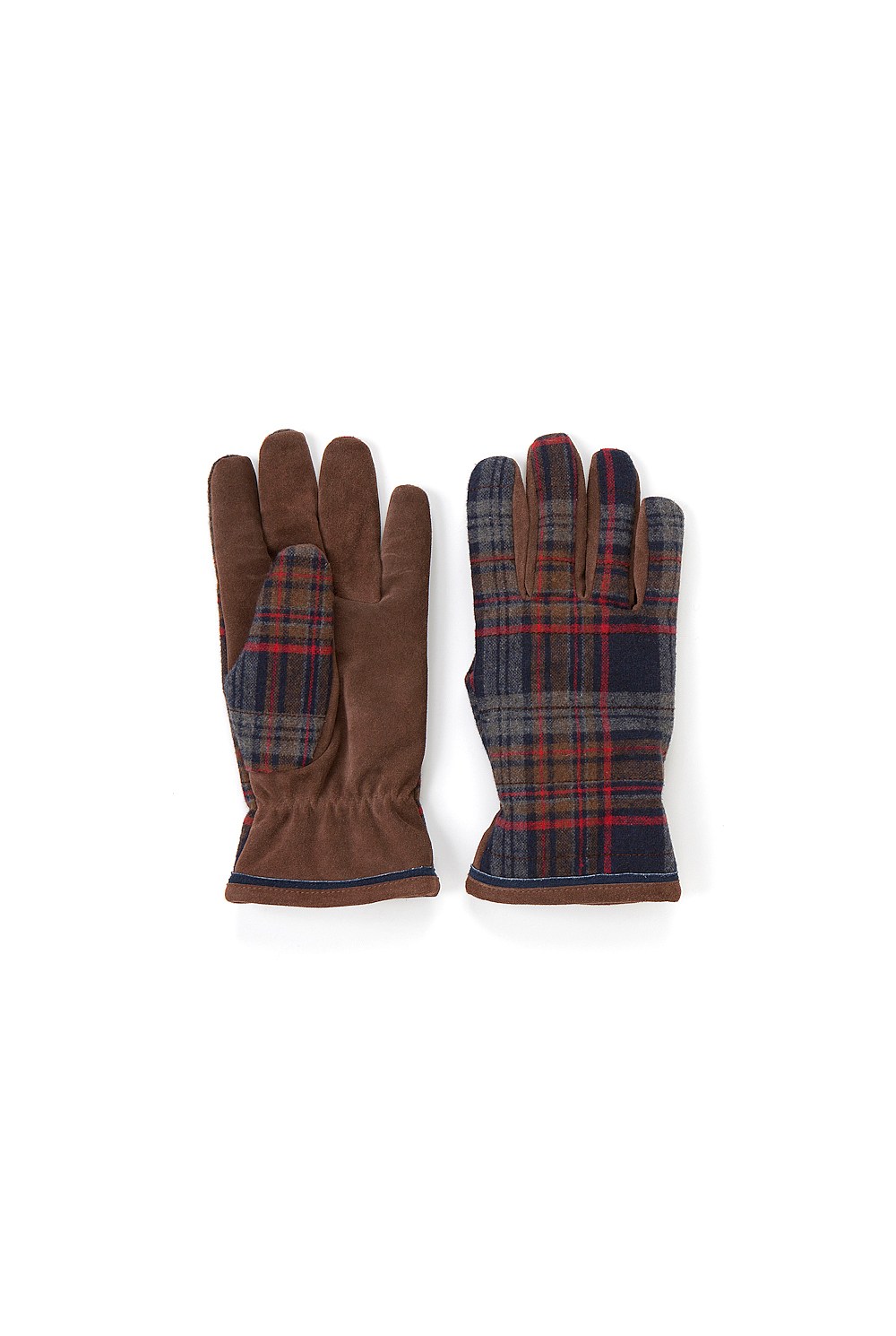Plaid Suede Gloves
