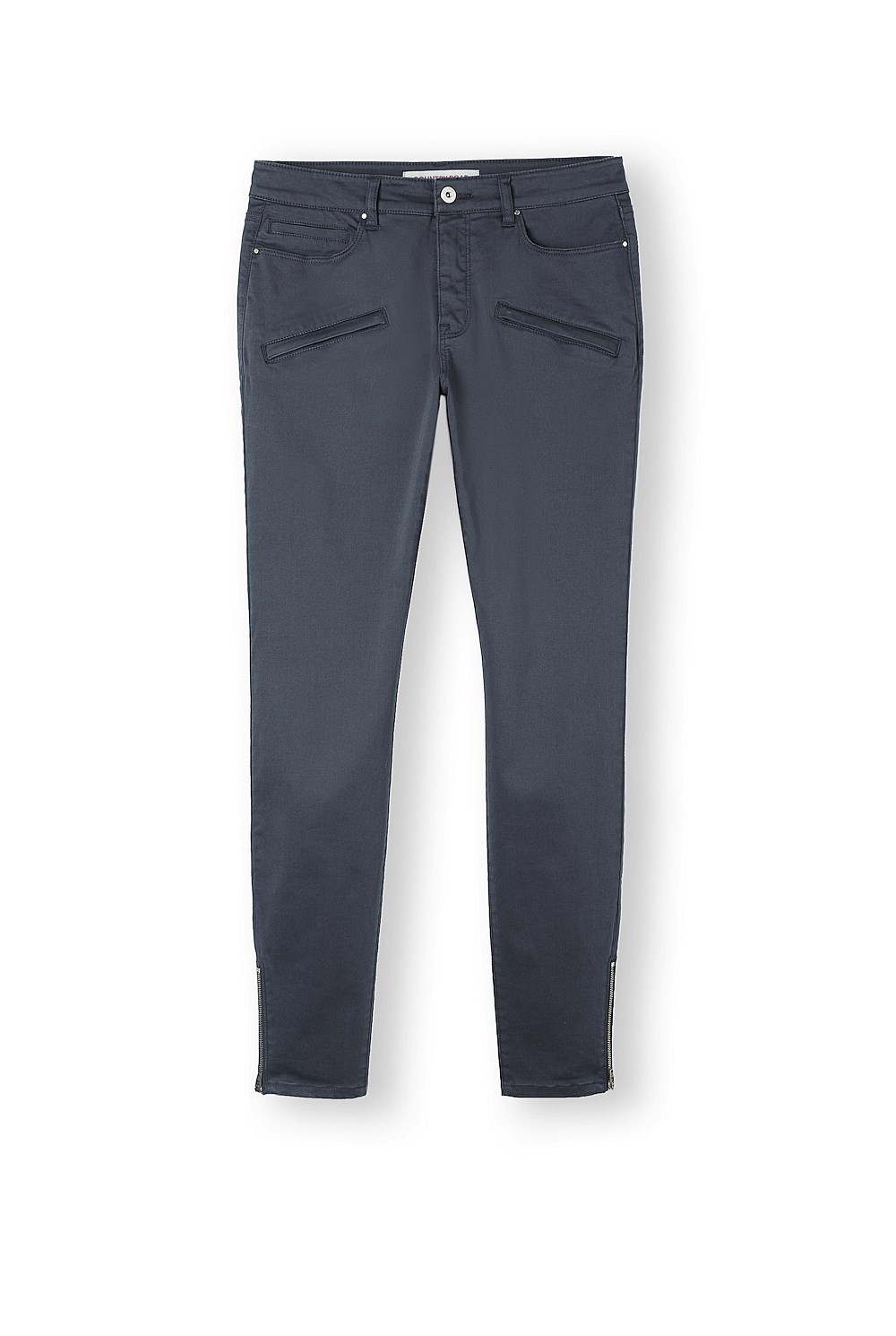 Crop Zip Detail Sateen Jean