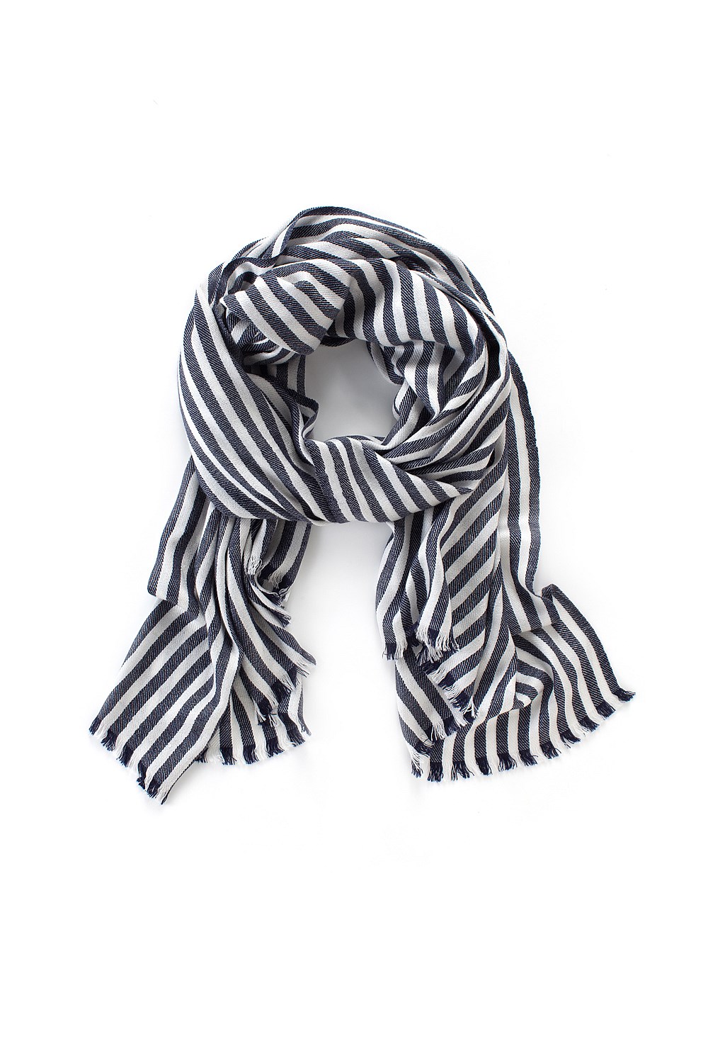 Printed Stripe Wool Scarf