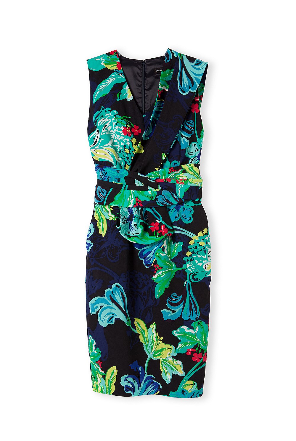 Tropical Wrap Sash Dress