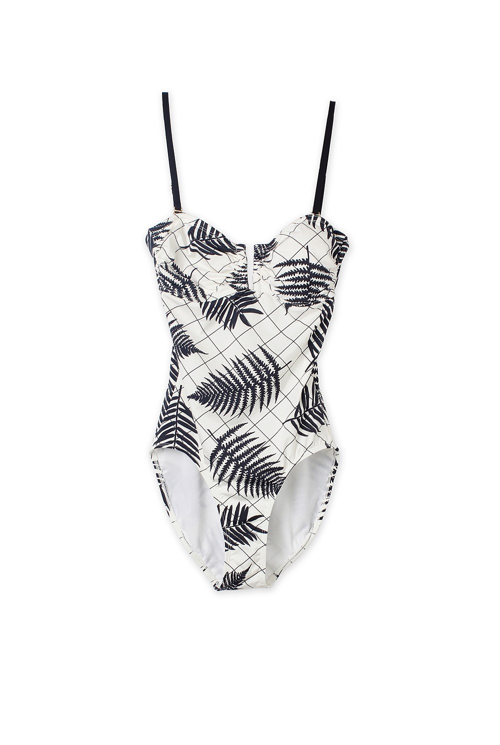 Palm Grid Print Swimsuit