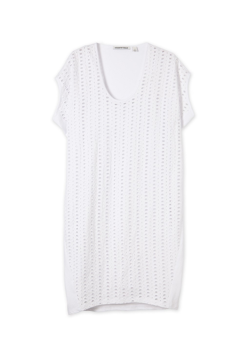Broderie Spliced Wedge Dress
